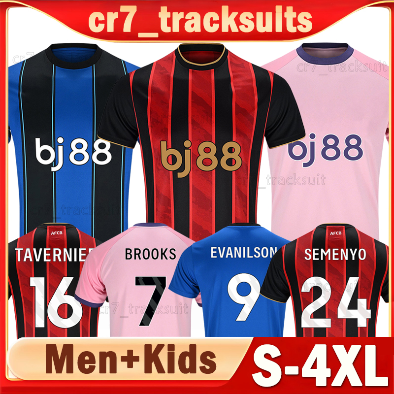 XXXL 4XL 25 26 Bournemouth Soccer Jerseys SEMENYO TAVERNIER EVANILSON BROOKS KROUPI Football Shirts ADAMS SCOTT CHRISTIE KLUIVERT ADLI Men Uniforms kids kits sets