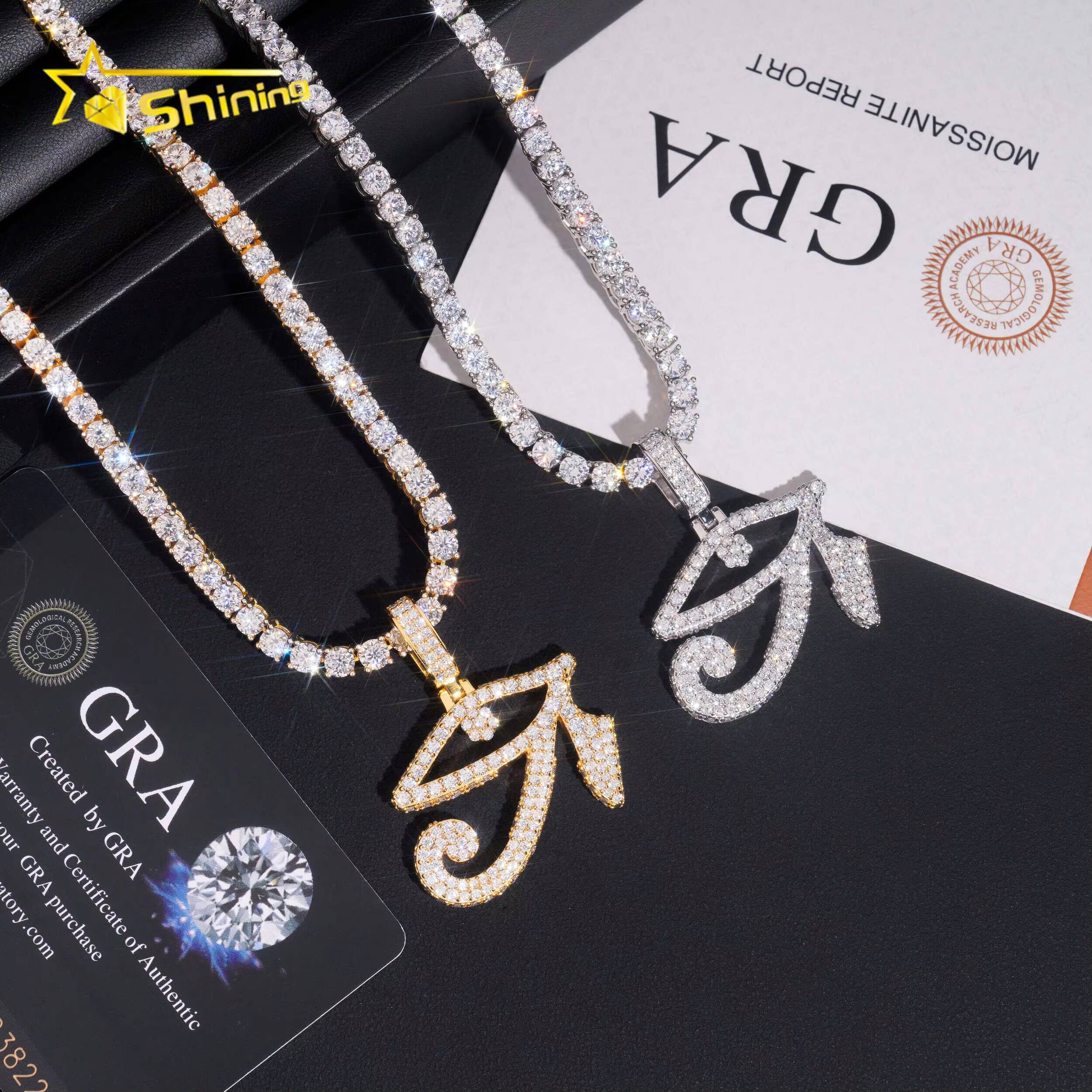 Fine Jewelry 925 Sterling Silver Moissanite Eye Design Hip Hop Pendant Custom Pass Diamond Tester Gold Plated Moissanite Pendant