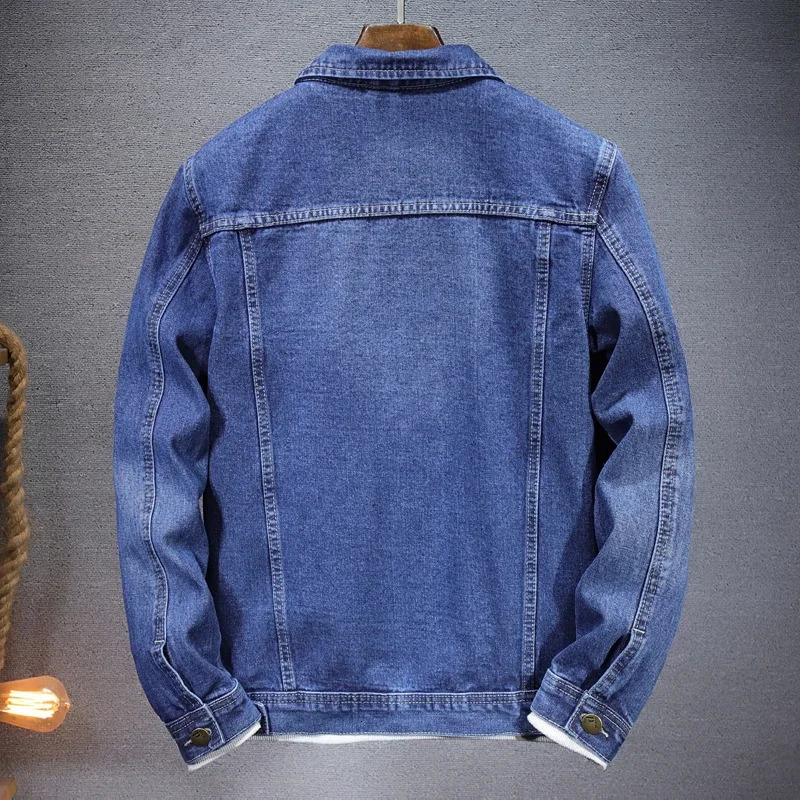 2025 Men Pure Colour Denim Jacket Singlebreasted Lapel Daily Casual Simple Coats 251017