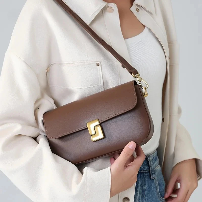 Womens Split Leather Shoulder Bag Trend Small Square Bags Handbag Messenger bag for Female 251018