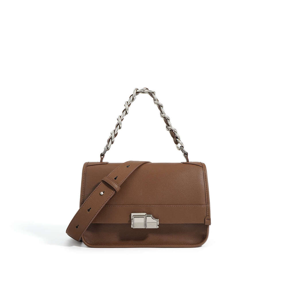 Luxury bag New Genuine Leather Single Shoulder Crossbody Early Spring Commuter Versatile Small Square Niche Design Fashion Chain Bag