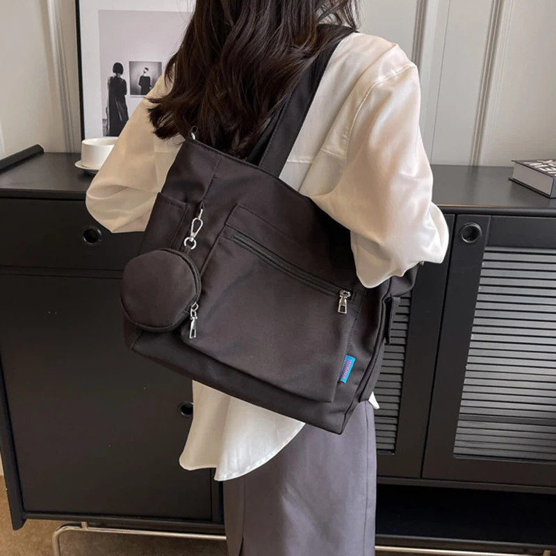 1pcs shoulder Large Capacity Unisex Tote Bag With Coin Purse School Student Schoolbag Casual Crossbody Shoulder 251018