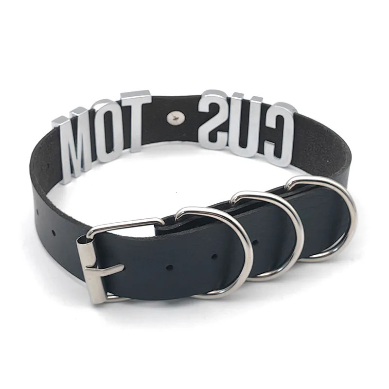 Sexy Punk Large Ring Pendant Customized Letters Collars Choker Necklace DIY Personalized Buckle Hoop Chocker Jewelry Cosplay 251023