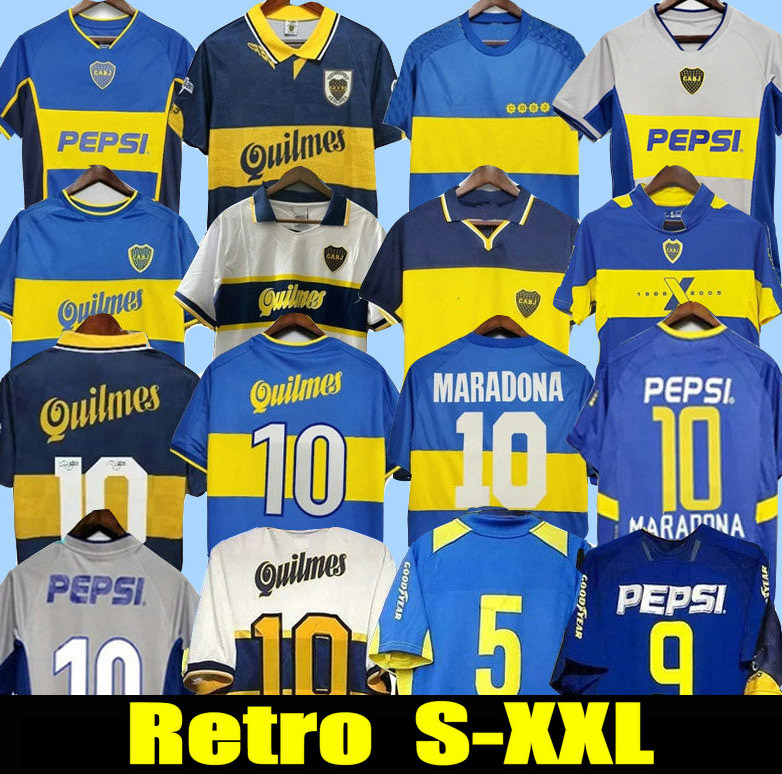 96 97 Boca Juniors Retro 1981 Soccer Jerseys Maradona ROMAN GAGO 99 Football Shirt classic 00 01 02 03 04 05 06 Camiseta Futbol vintage 81 84 95 96 99 RIQUELME