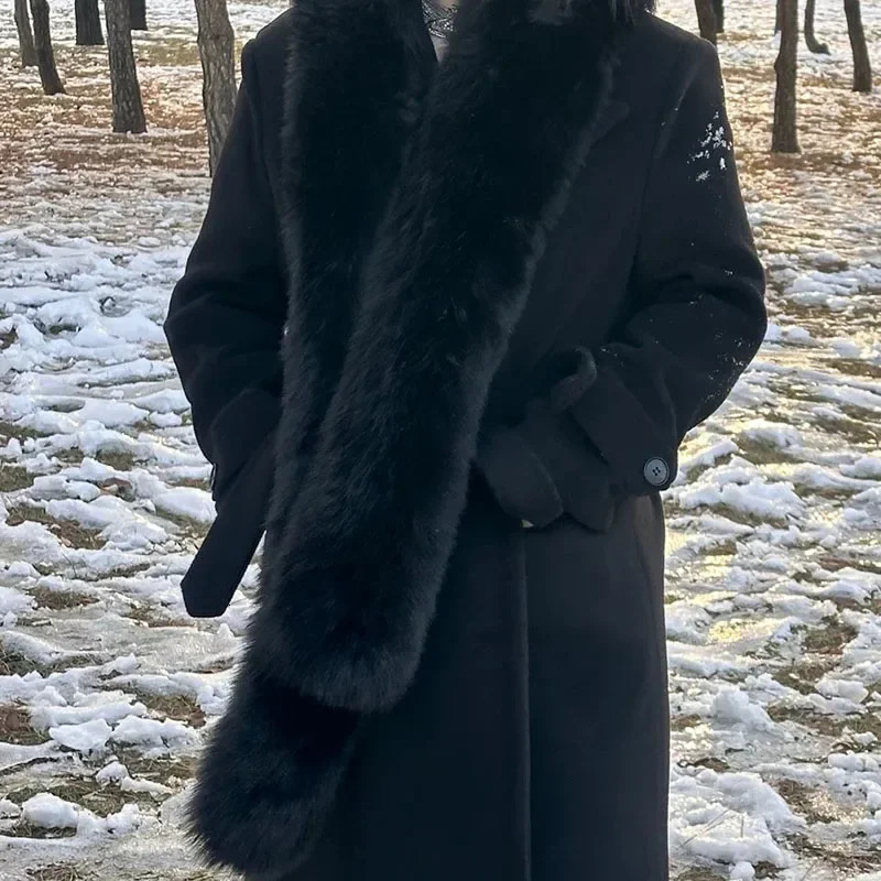Faux Fox Fur Scarf Women Men Winter Warm Thickened Lengthened Long Scarf Neck Fur Collar Dress Cape Sexy Party Dress Shawls 251024