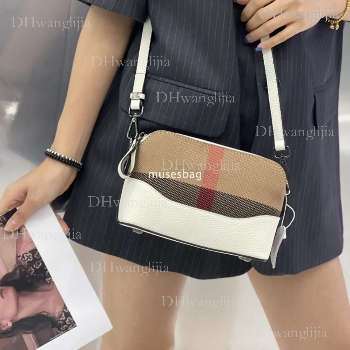 DHGM Internet famous genuine leather small square trendy new European and American fashion casual cowhide crossbody high-end plaid women bag 5c41