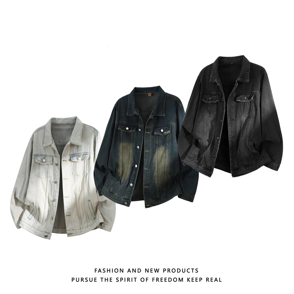Mens Retro Washed Denim Jacket 2025 Autumn Hong Kong Vintage Coat Men Handsome Loose Versatile Workwear Jeans 251017