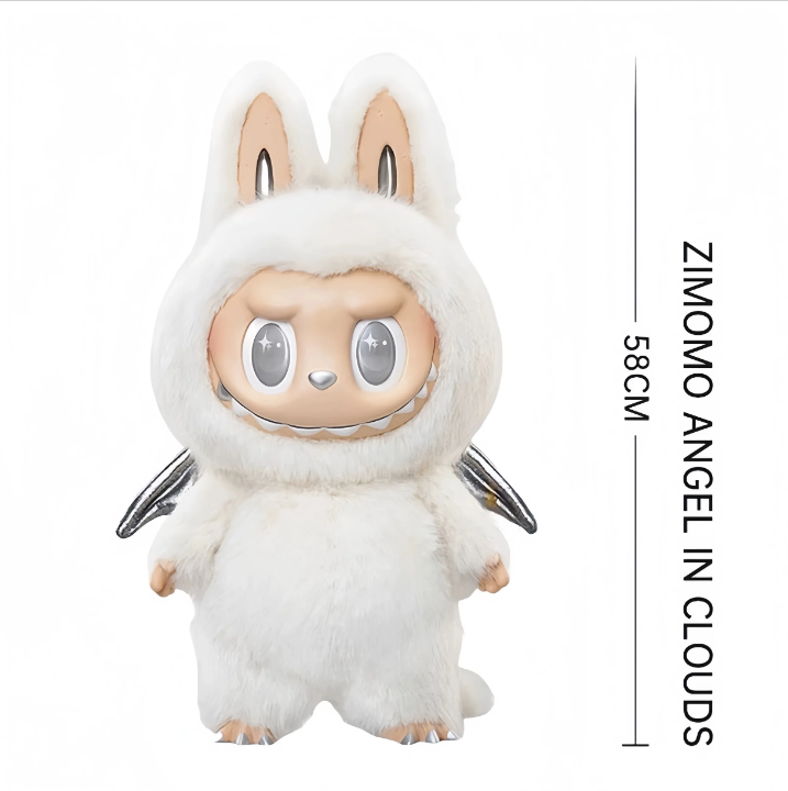 Zimomo Large 58cm Labubu Angel In Clouds Plushine Anime Dolls Enamel Characters Mystery Boxes