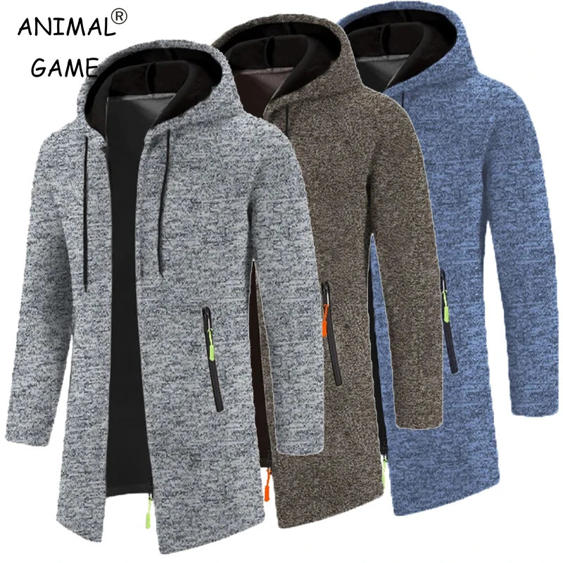 Sweatwear Mens Hoodies Long Sleeve Sweatshirts for Men Zipper Hooded Mens Oversize Winter Top Jacket Coat Black Sweater 251023