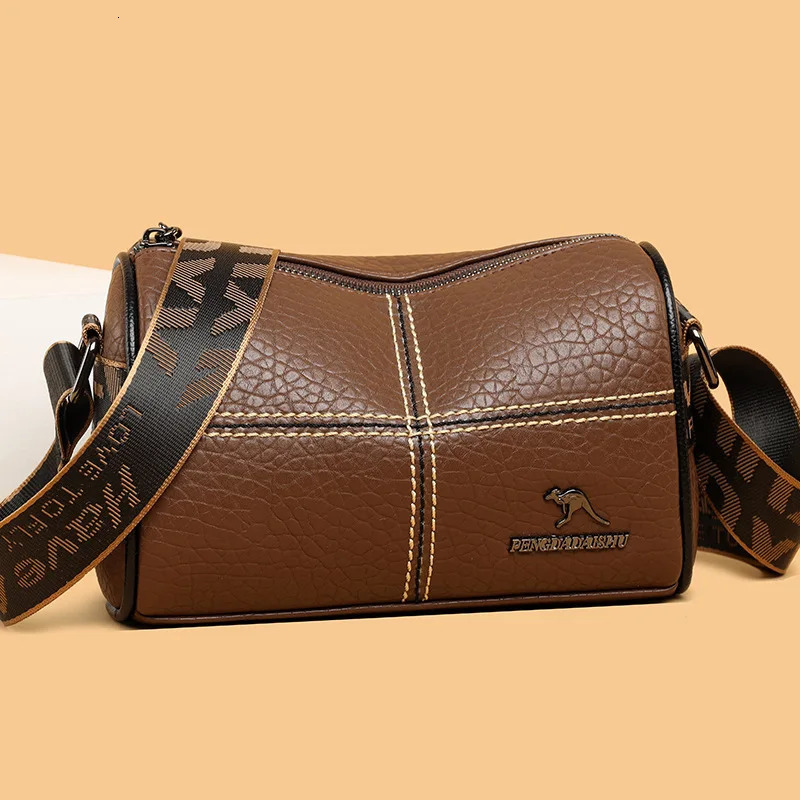 Solid Color Soft Leather Pillow Shaped Cross Body Bags for Woman Versatile Messenger Bag Adjustable Wide Strap Chic Womens 251018