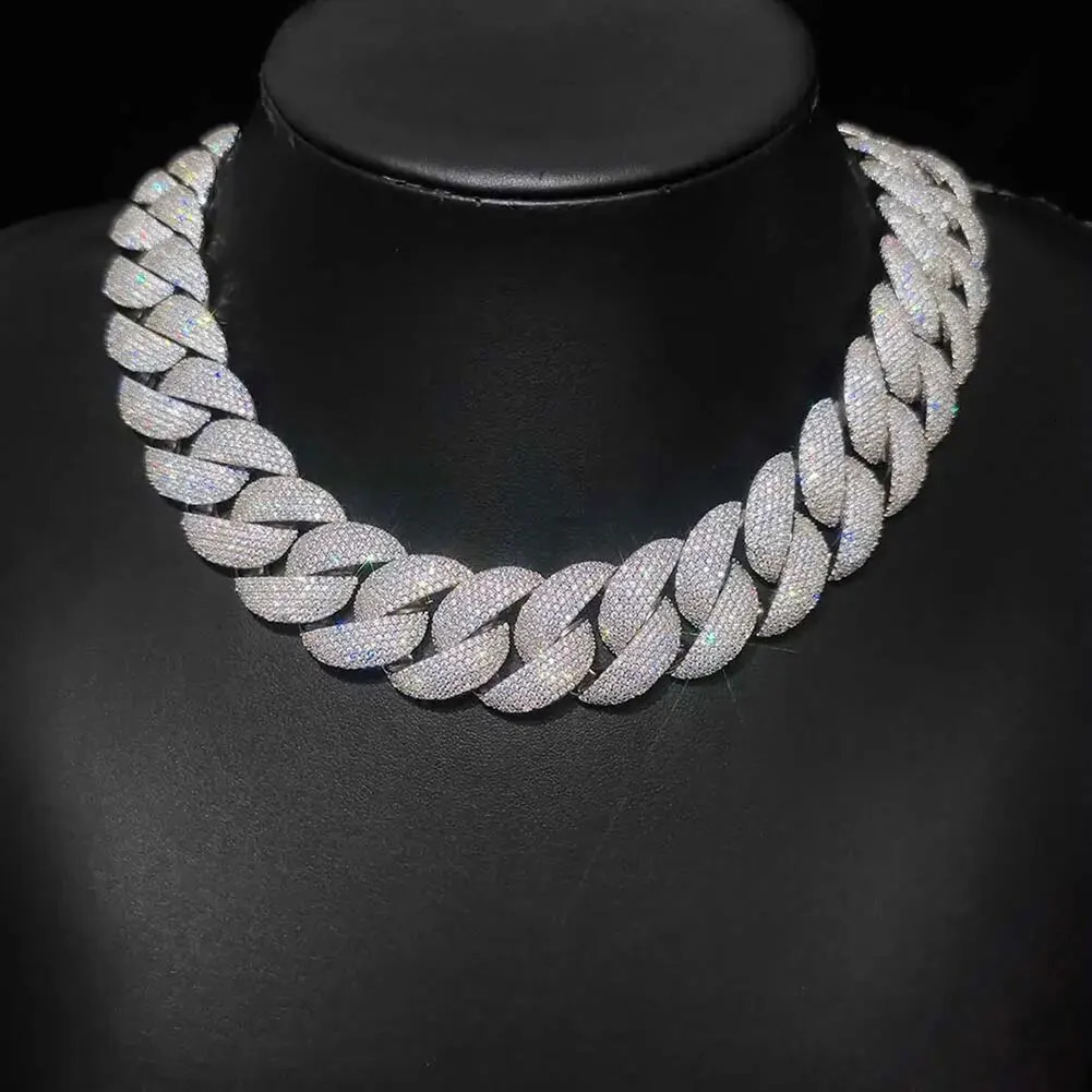 Jewelry 24mm Diamond Chain Men Iced Out Bling CZ SilverGold Plated Rapper Hip Hop Thick Cuban Link Necklace Gift for Him 251013
