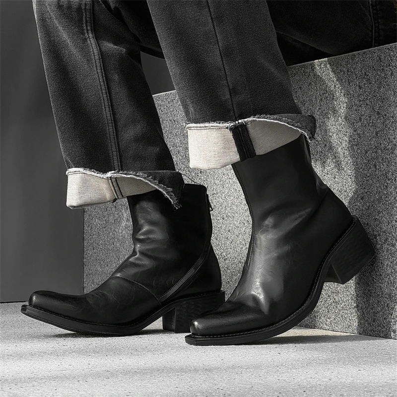 Winter Men Fashion Chelsea Boots Black Men Comfortable Business Knight Boots Social Boots Sizes 3846 Men Boots 251023