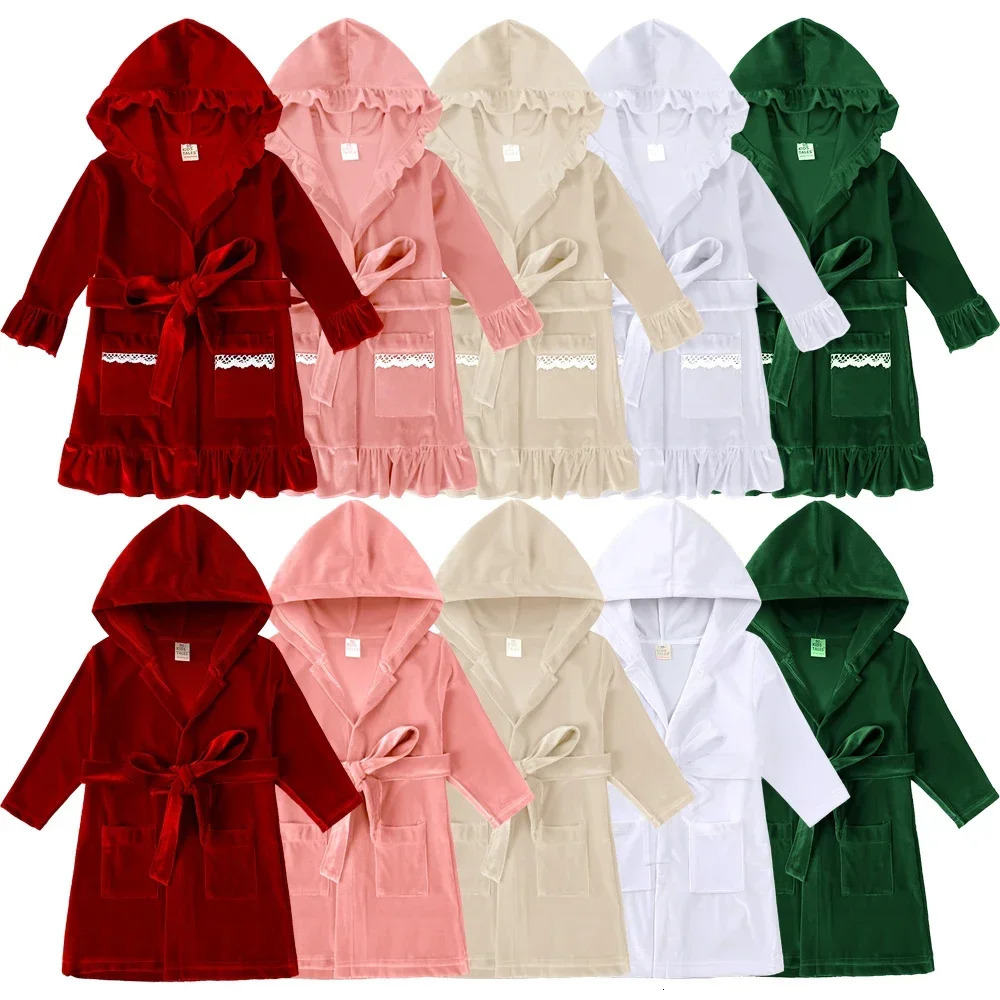 Kids Christmas Costume Custom Red Velvet Print Overalls Family Match Boy Girl Robes Dress Suit First Kids Clothes 251023