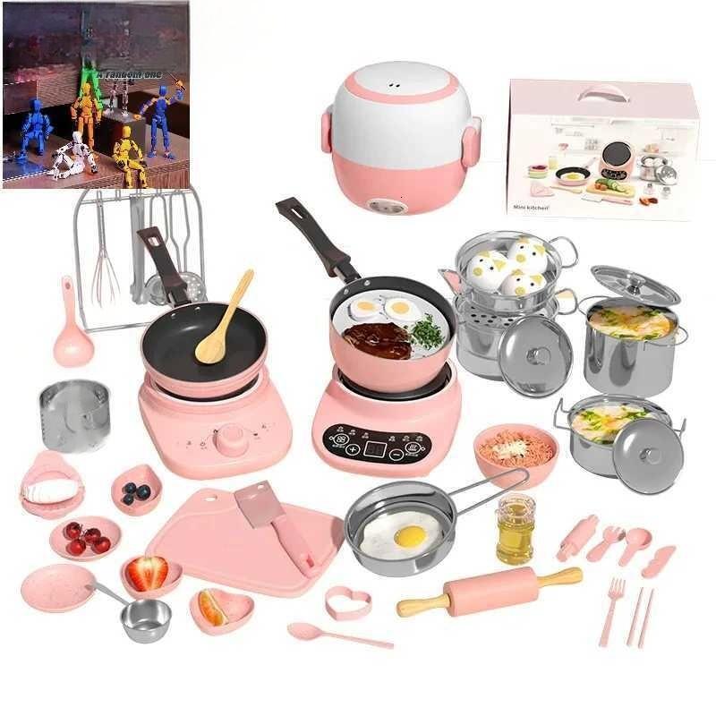 2025 new Kitchens Food New Mini Real Full of Cooking Girl Small Kitchen Set Children Baby Puzzle Play House Toys Kids To240910 Designer