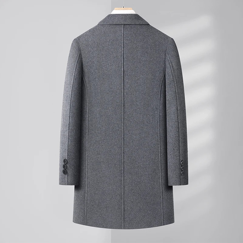 Mens HighQuality Autumn Winter Fashion AllinOne DoubleSided Woolen Coat MediumLength Business Casual Wool 251017