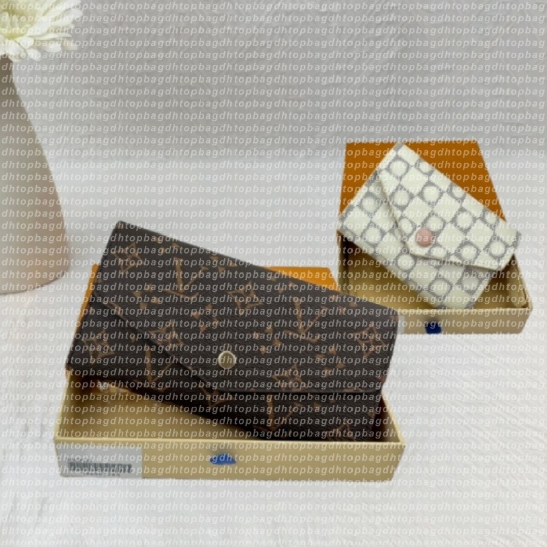 Genuine Leather Emilie Sarah Luxury Wallet Designer Card Holder Women Coin Purse Rosalie Victorine Flower Embossed Letter Clutch Bag Designer Wallet with Box