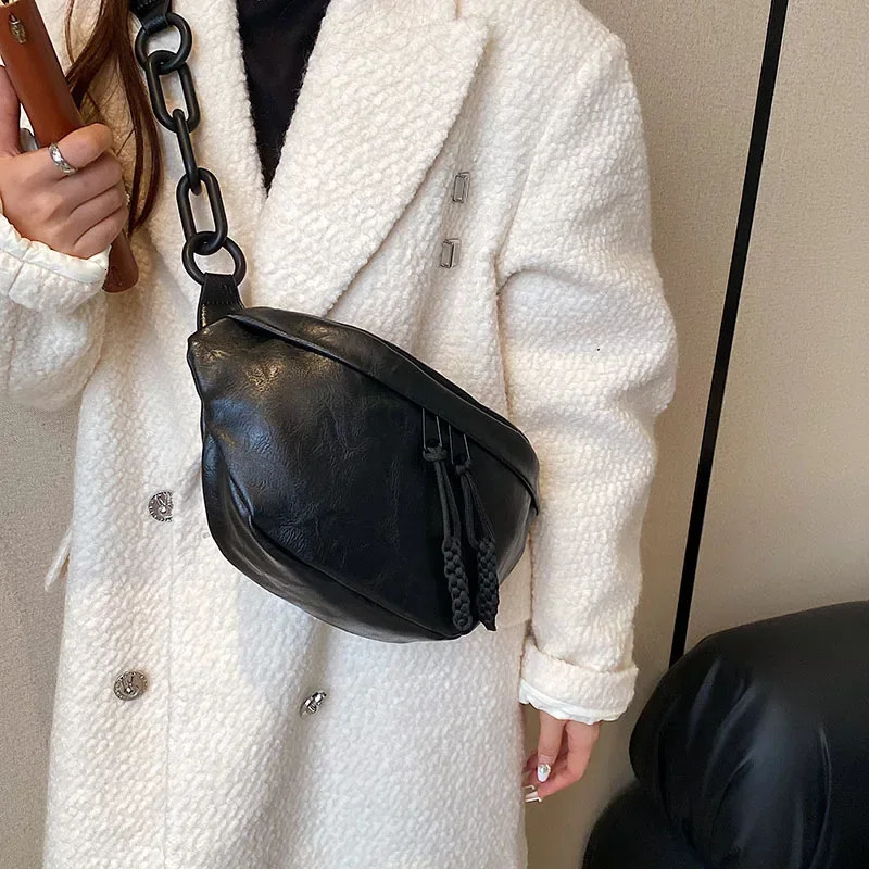 Fashion Soft Leather Waist Bag Ladies Fanny Pack High Quality Shoulder Belt Purse Bags Fashion Crossbody Chest Bags 251023
