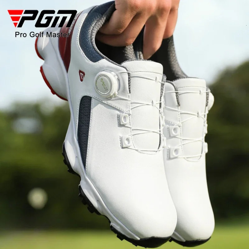 PGM Men Golf Shoes Comfortable Cushion Knob Lace Waterproof Anti Slip Sports Sneakers XZ379 251023ww