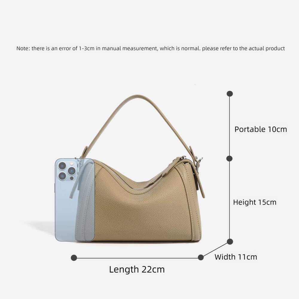 Luxury bag Top Layer Niche Cowhide Texture Simple New Style Single Shoulder Crossbody Boston Bag Design Genuine Leather