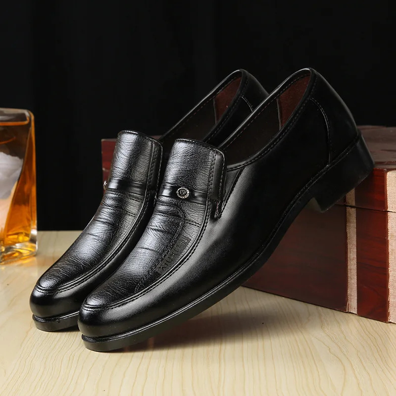Mens plus size business Shoes Work dress leather shoes Autumn round toe anti slip footwear Fashion comfort male Loafers Zapatos 251023