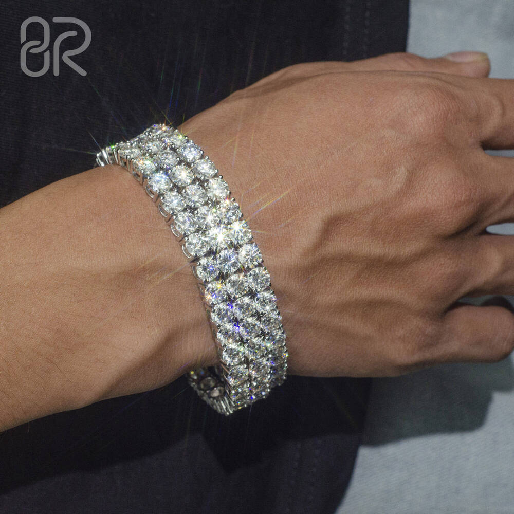 5mm 9 VVS Moissanite Tennis Bracelet Custom Iced Out Bling 925 Sterling Silver Fine Jewelry Women Men