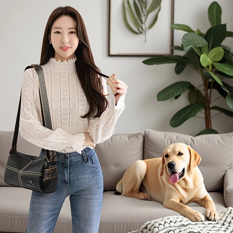 Solid Color Soft Leather Pillow Shaped Cross Body Bags for Woman Versatile Messenger Bag Adjustable Wide Strap Chic Womens 251018