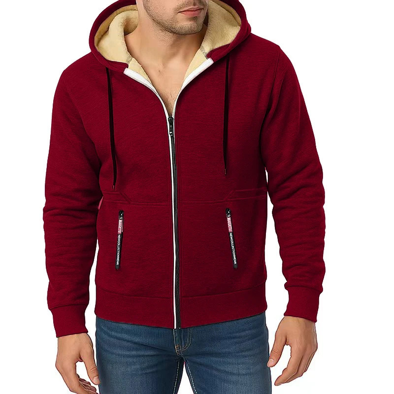 Animal Game Hoodies for Men Heavyweight Fleece Sweatshirt Full Zip Up Thick Sherpa Lined Hooded Jacket Casual Thick Sweatshirts 251023CJ