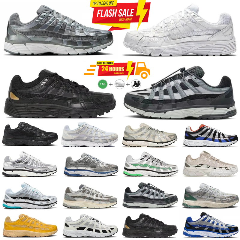 Designer Shoes p6000 Mens Shoes P 6000 Running Shoes for Men Women Sneakers Triple Black White Khaki Metallic Sier Racer Blue Athletic shoes BV1021-104