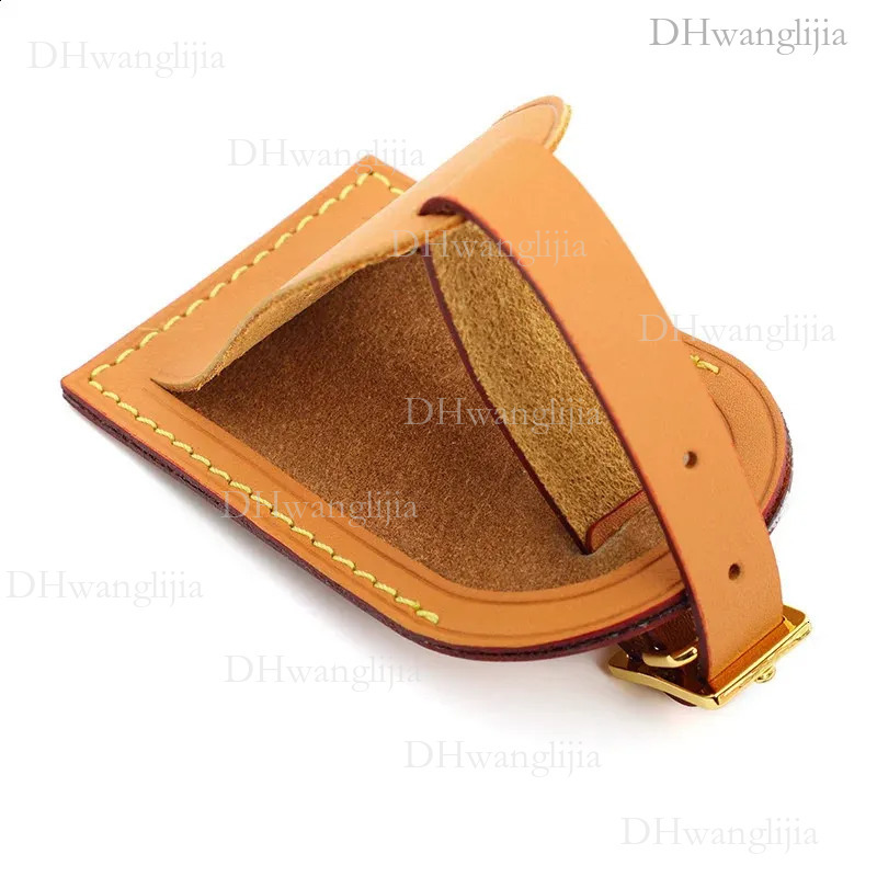 DHGM Vegetable-Tanned Leather Aircraft Boarding Travel with Monogram Option - Durable Trolley Case Badge, Ideal for Lage Tag dh928065