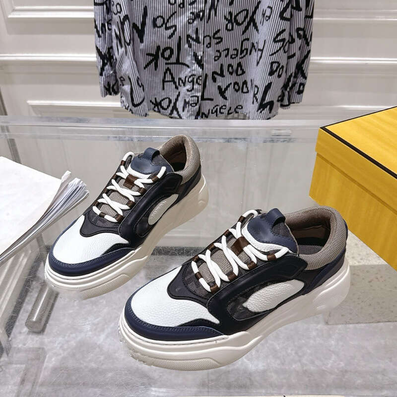 Designer mens shoe sneakers Top quality Low Heel flats lace up leather dress Luxury Running shoes High Elastic Beef Tendon Bottom casual trainer sport athletic shoe