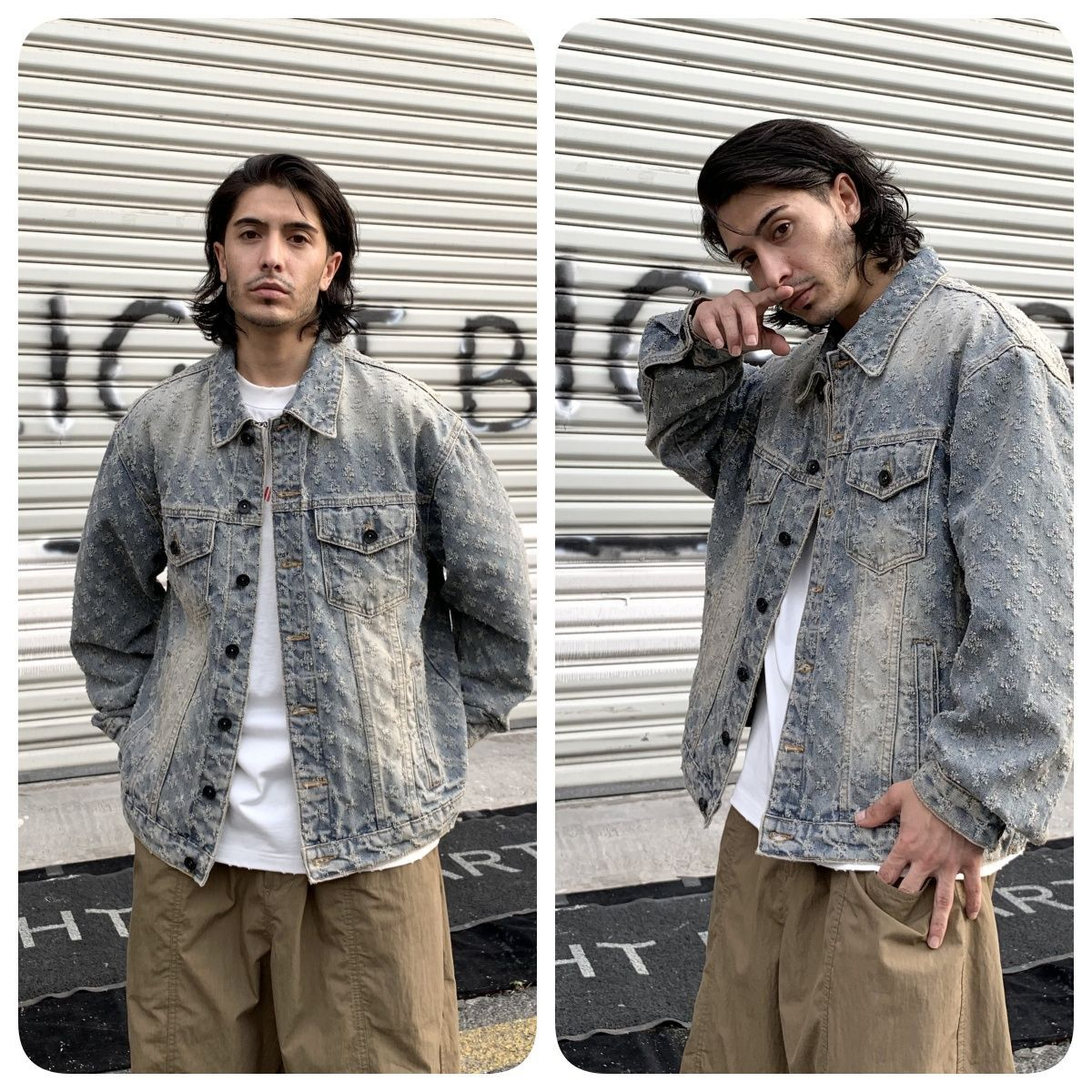 Designer Men's Denim Jacket Jacquard Pattern Loosen Fit Vintage design Coats COTTON Jackets Tops Males Casual Jeans Winter tracksuit Clothes Asia