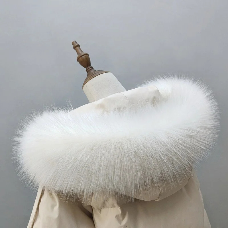 Thicken Warm Fox Fur Neck Wrap Winter Faux Fur Collar Fluffy Shawl Collars Plush Neck Warmer for Women Fur Scarf Clothing Access 251024