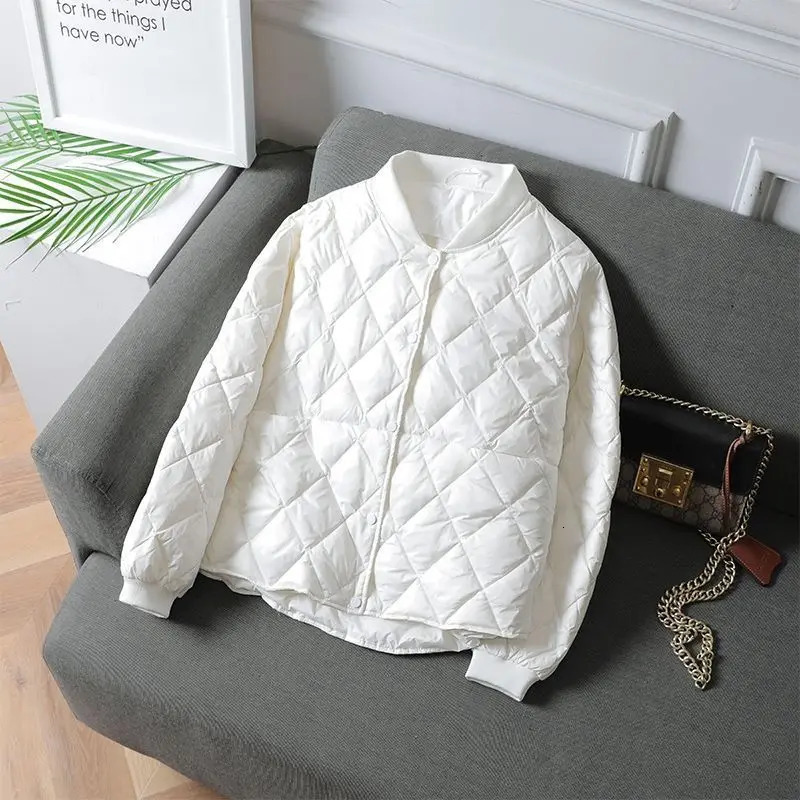 Women Fashion Ultra Light Down Cotton Outwear Short Quilted Jacket Autumn Winter Single Breasted CottonPadded Coat 251017