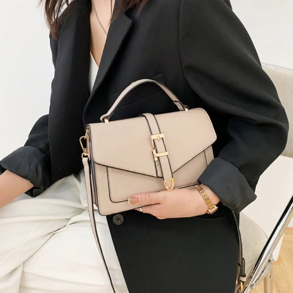 Women PU Leather Messenger Shoulder Bag Ladies Solid Color Simple Crossbody Fashion Handbag Leisure Portable Sling 251018