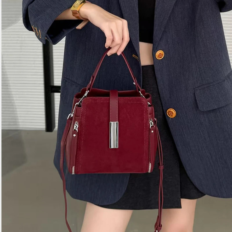 Hifashion Suede Cow Genuine Leather Small Shoulder Bags For Women 2025 Crossbody Purses Square Ladies Handbags 251018