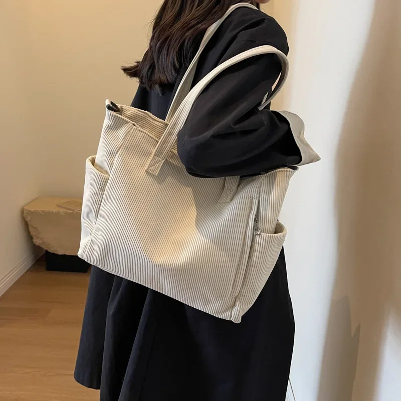 Fashion Versatile Shoulder Bag College Wind Commuting Corduroy Square BagUnisex Large Capacity Leisure Portable Crossbody 251018