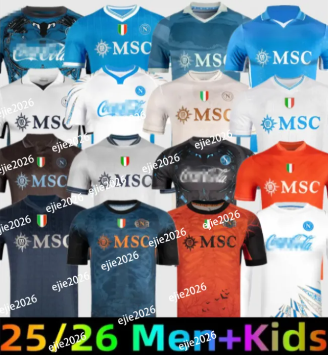 25 26 Napoli soccer jerseys 2025 2026 KVARATSKHELIA LUKAKU Halloween special shirt MINJAE maillot naples kid ZIELINSKI H.LOZANO OSIMHEN POLITANO football shirts