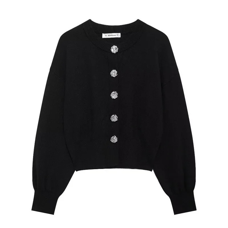 SAW Independent Station Womens Fashionable European Style Knit Jacket Mini Skirt Set Large Button Decor 5536166 251020