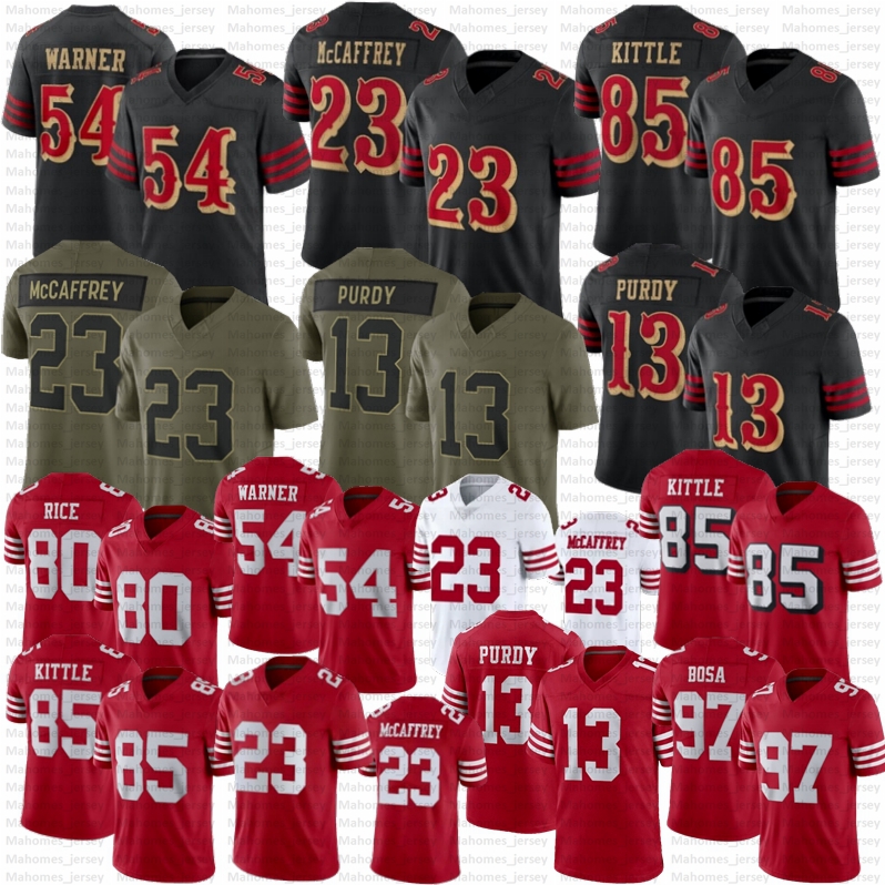 2025 Rivalries Brock Purdy Christian McCaffrey George Kittle Football Jersey Nick Bosa Warner Rice Mykel Williams Joe Montana Aiyuk Pearsall