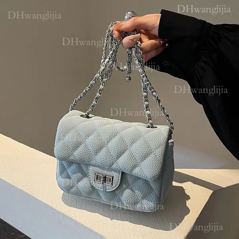 DHGM Elegant Embroidered Shoulder Bag: Stylish Small Square Chain Crossbody Bag for Women dh4300051