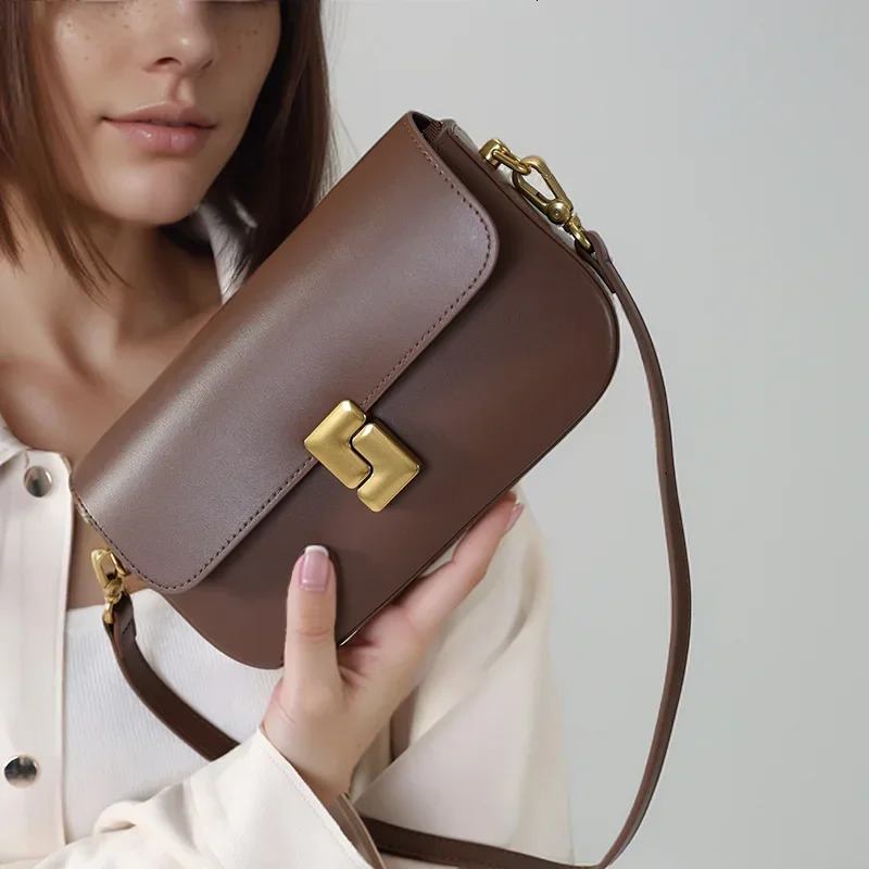 Womens Split Leather Shoulder Bag Trend Small Square Bags Handbag Messenger bag for Female 251018