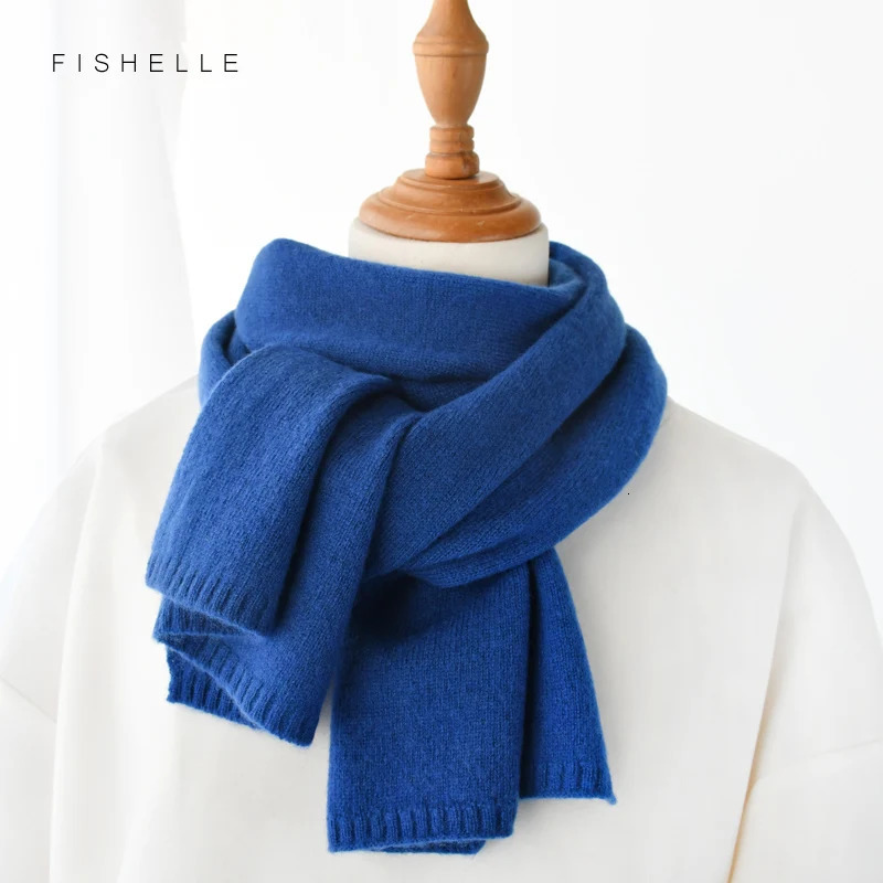 wool scarf women and men solid color winter warm knitted short thin scarves ladies adults scarf s Christmas year gift 251024
