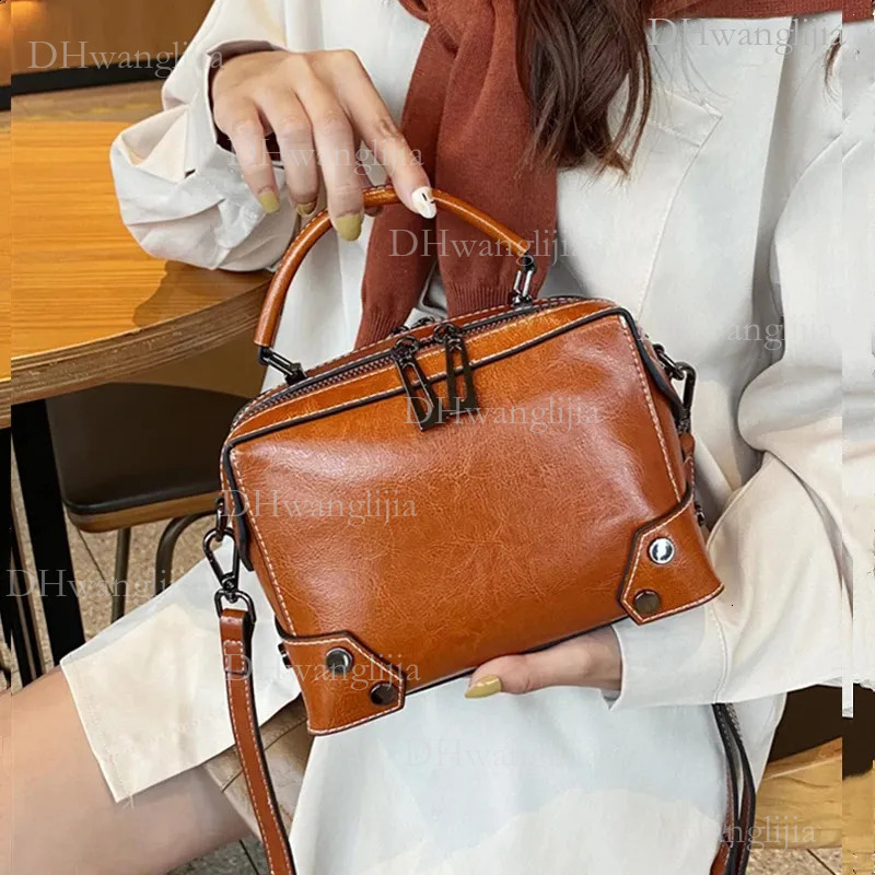 DHGM Hifashion genuine leather pillow small shoulder cross body bag trend er Boston womens handbag 240830 78ad