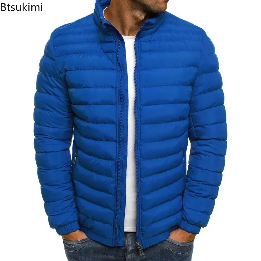 2025 Mens Casual Winter Warm Jacket Solid Color Coat Stand Collar Zipper Trendy Simple Comfortable Outdoor Jogging Sports 251018 - view 5