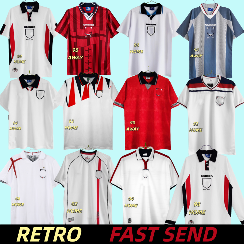 RETRO 82 94 96 02 England Football Shirts GASCOIGNE OWEN GERRARD Retro Football Shirt BARNES vintage ROONEY LAMPARD