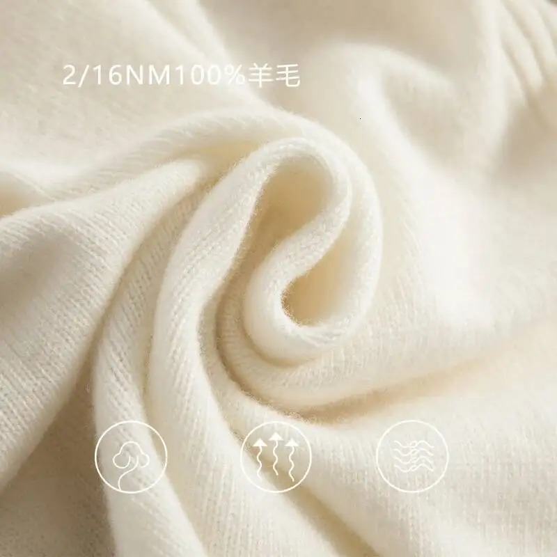Autumn Winter 100 Pure Wool Seamless Sweater Women Round Neck Loose Soft Basic Knitted Pullovers 251023