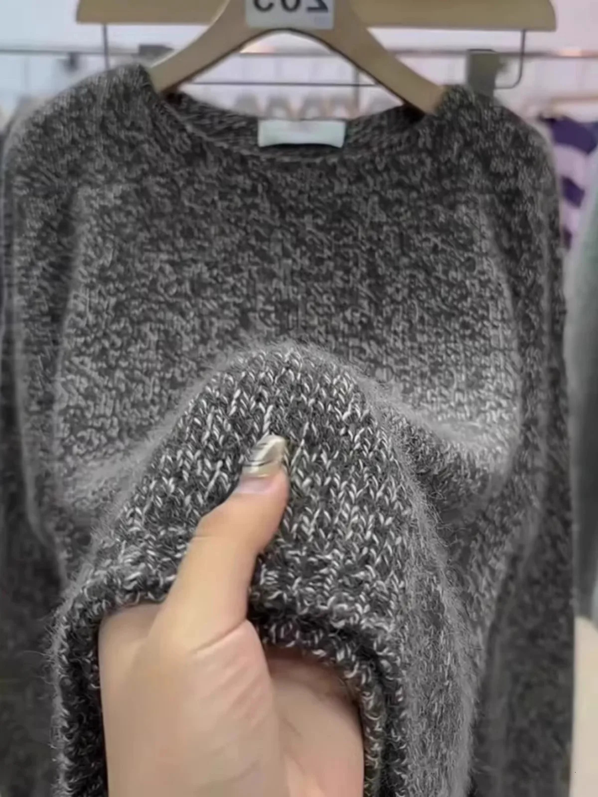 This years soft waxy yarn grey 100 pure cashmere sweater women loose thick sweater base wool sweater 251023