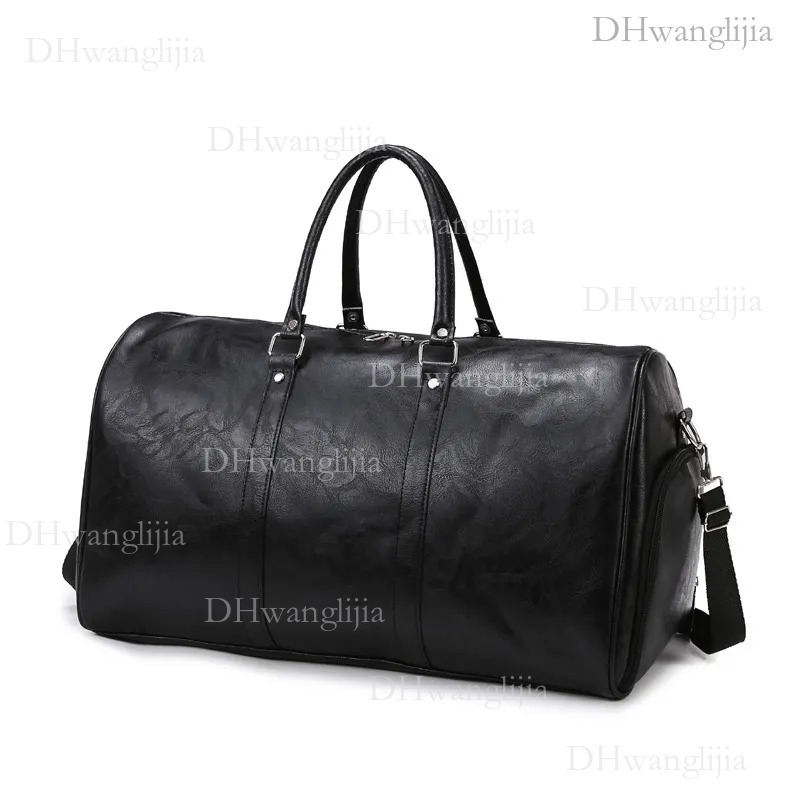DHGM Luufan Crazy Horse Genuine Men Real Leather Travel Duffel Vintage Big Weekend Bag Male Luuage Handbag Duffle 9791