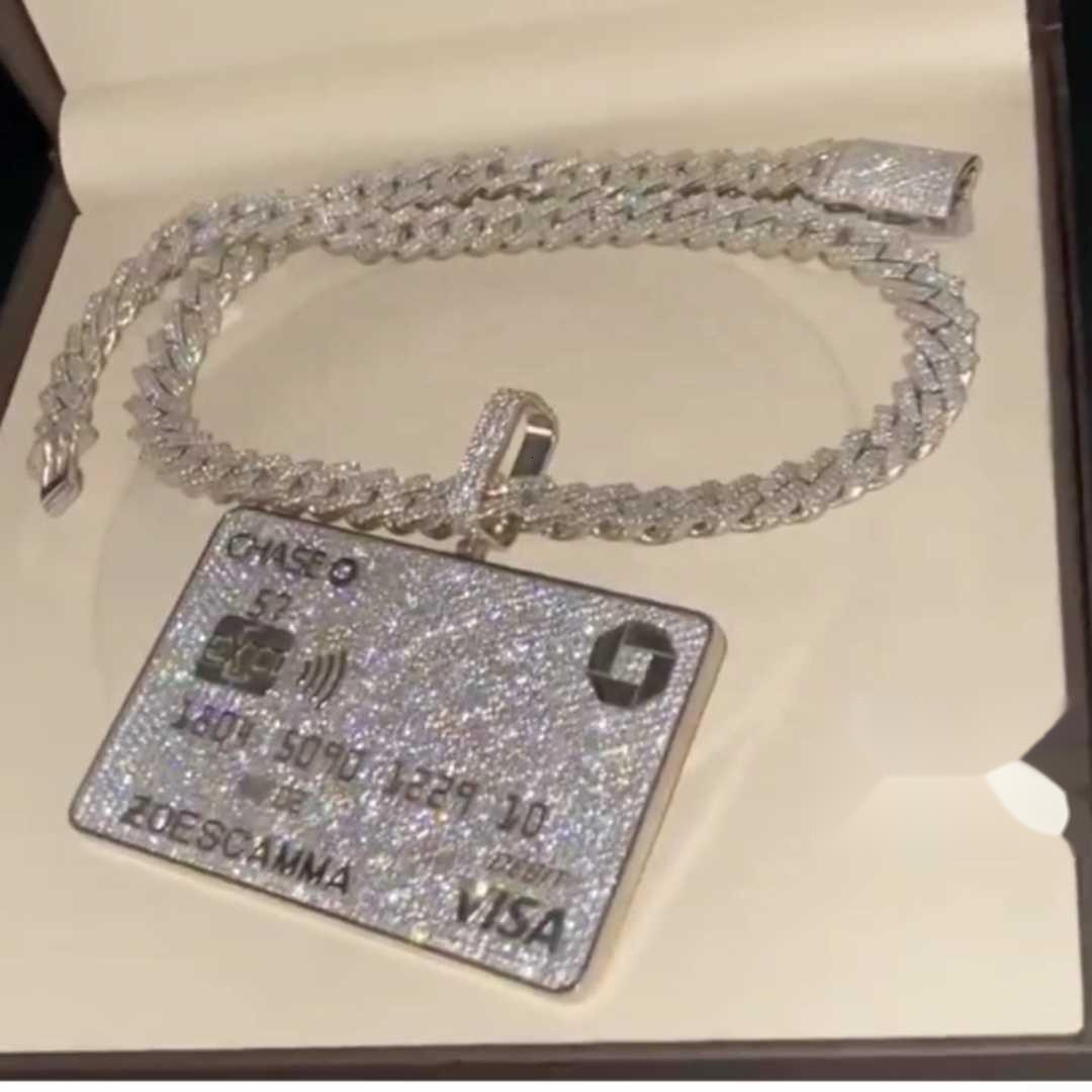 Vvs Moissanite Chain Pendants 925 Sterling Silver Hip Hop Jewelry Iced Out Pendant