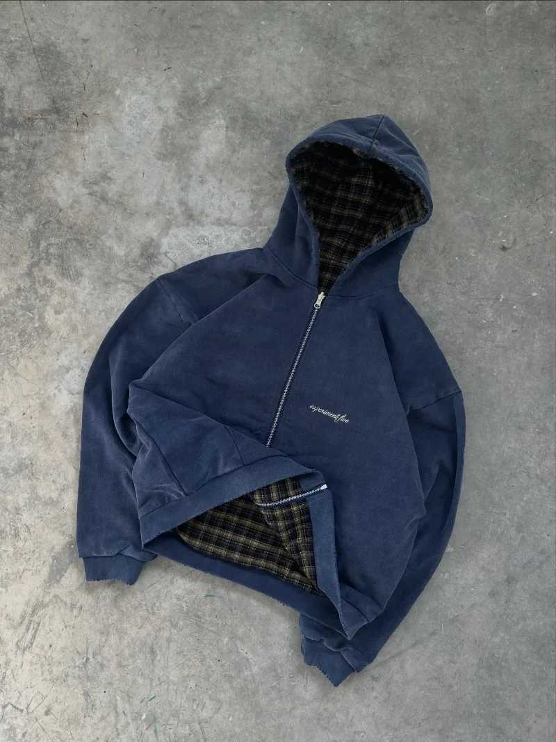 New Doublesided Plaid Zipper Hoodie Women Y2K Harajuku Hip Hop Popular Casual Joker Super Dan Hoodie Sweater Strtwear C251025